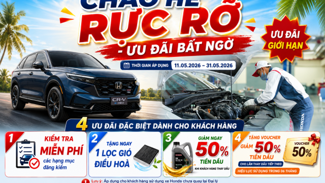 CHÀO HÈ RỰC RỠ - ƯU ĐÃI BẤT NGỜ | Khuyến mại dịch vụ | Honda Ôtô Bắc Giang - Dĩnh Kế