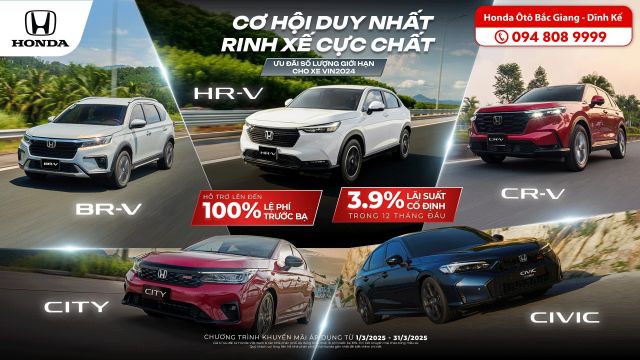 Honda tung ưu đãi cao nhất 100% lệ phí trước bạ | Honda  Ôtô Bắc Giang