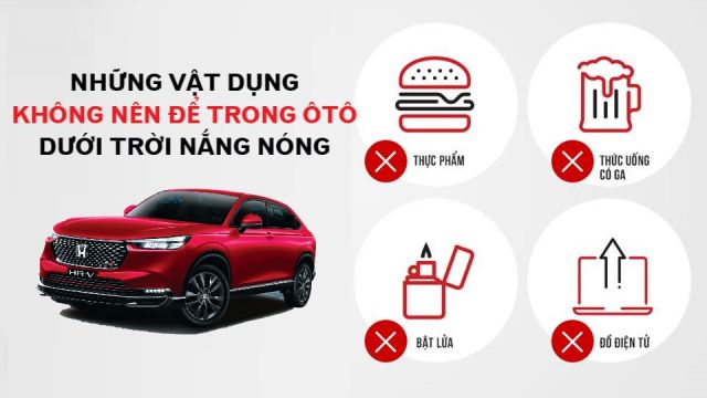 Những vật dụng không được để trong xe ôtô đỗ lâu dưới nắng nóng