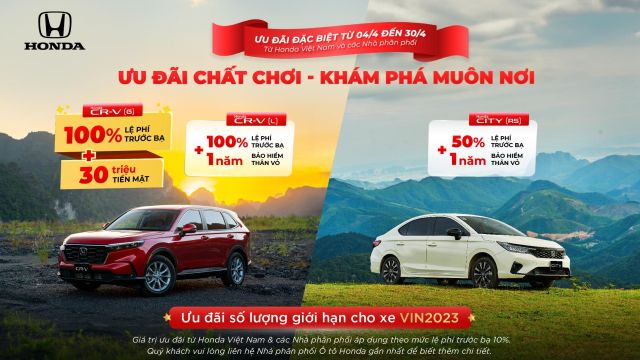 Chương trình khuyến mại tháng 4 năm 2024 | Honda Ôtô Bắc Giang
