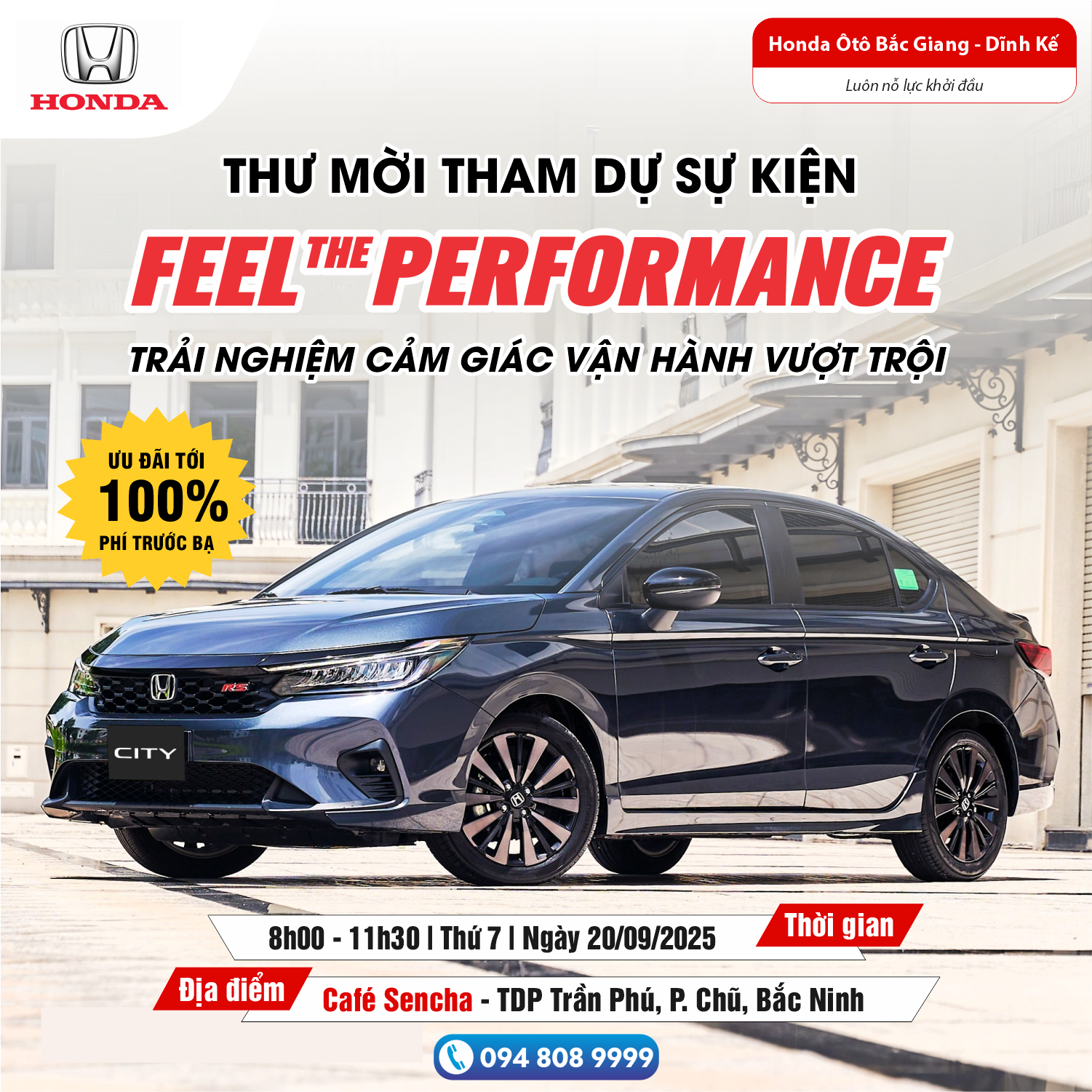 THƯ MỜI CHƯƠNG TRÌNH LÁI THỬ XE THÁNG 9/2025 | Feel The Performance | Honda Ôtô Bắc Giang